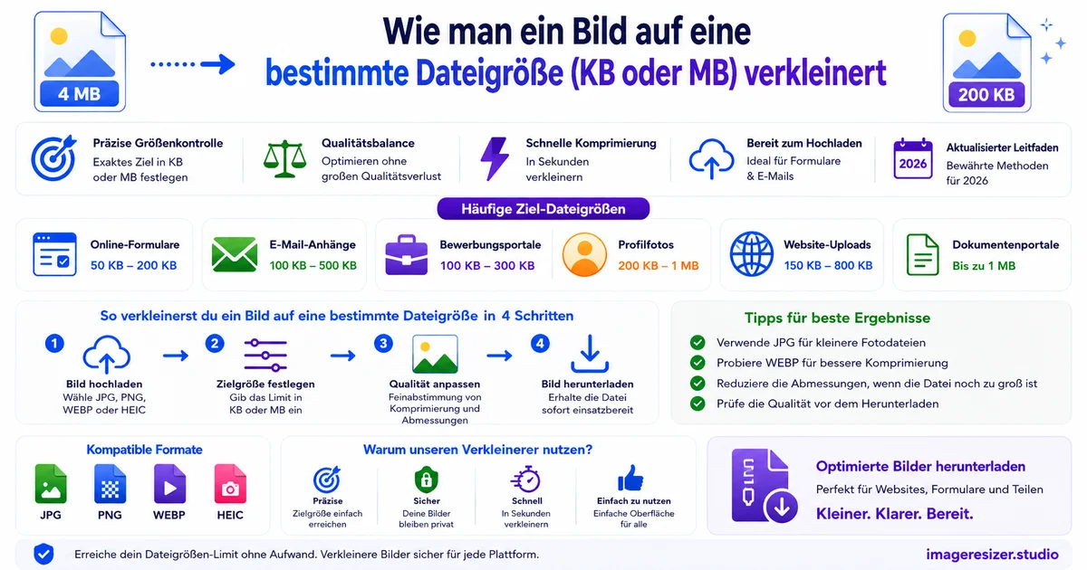 Wie man ein Bild auf eine bestimmte Dateigröße (KB oder MB) verkleinert