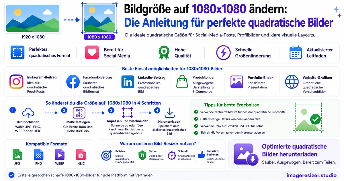 Bildgröße auf 1080x1080 ändern: Die Anleitung für perfekte quadratische Bilder