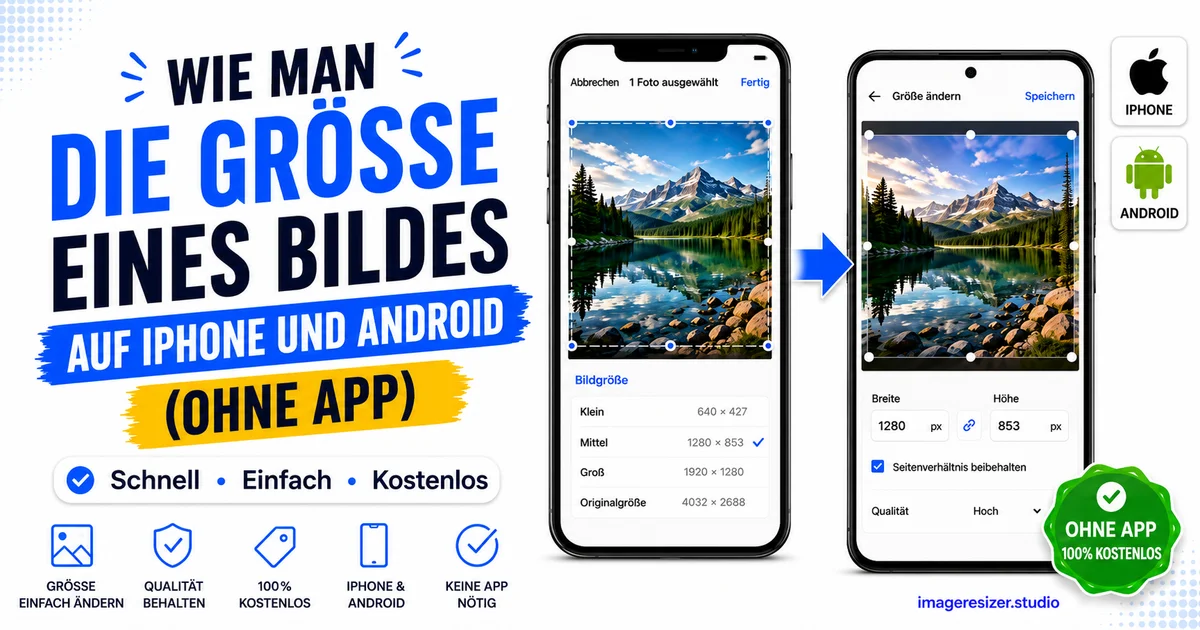 Wie man ein Bild auf dem iPhone und Android in der Größe ändert (Ohne App)
