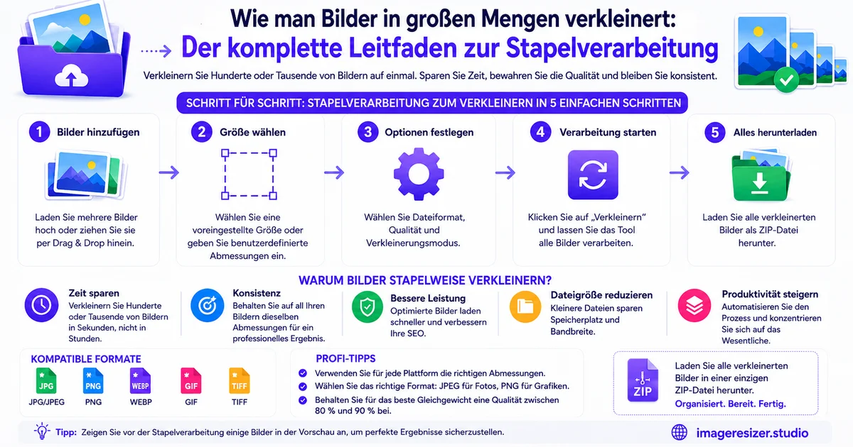 Wie man Bilder in großen Mengen verkleinert: Der komplette Leitfaden zur Stapelverarbeitung