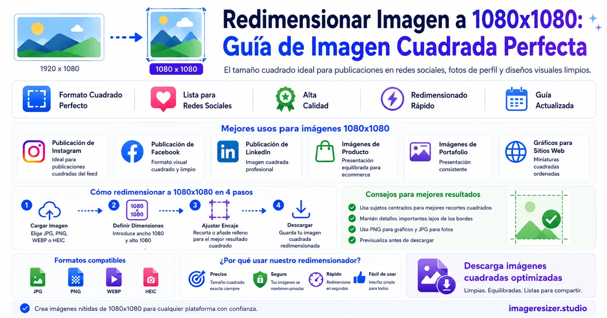Redimensionar Imagen a 1080x1080: Guía de Imagen Cuadrada Perfecta