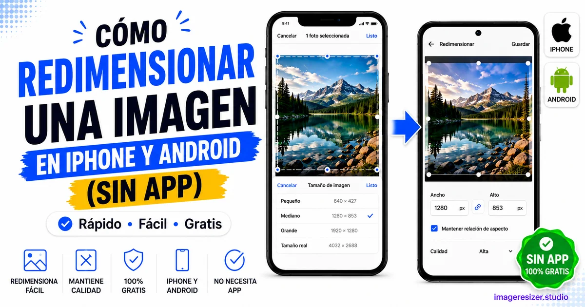 Cómo Redimensionar una Imagen en iPhone y Android (Sin App)