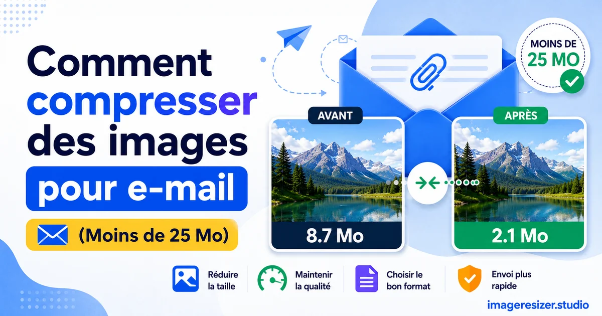 Comment compresser des images pour e-mail (Moins de 25 Mo)