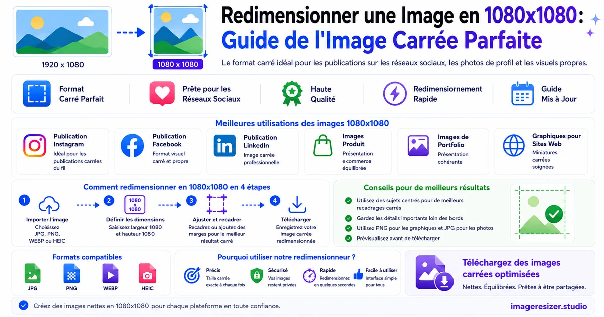 Redimensionner une Image en 1080x1080 : Guide de l'Image Carrée Parfaite