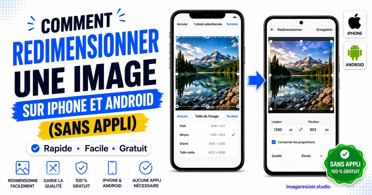 Comment Redimensionner une Image sur iPhone et Android (Sans Appli)