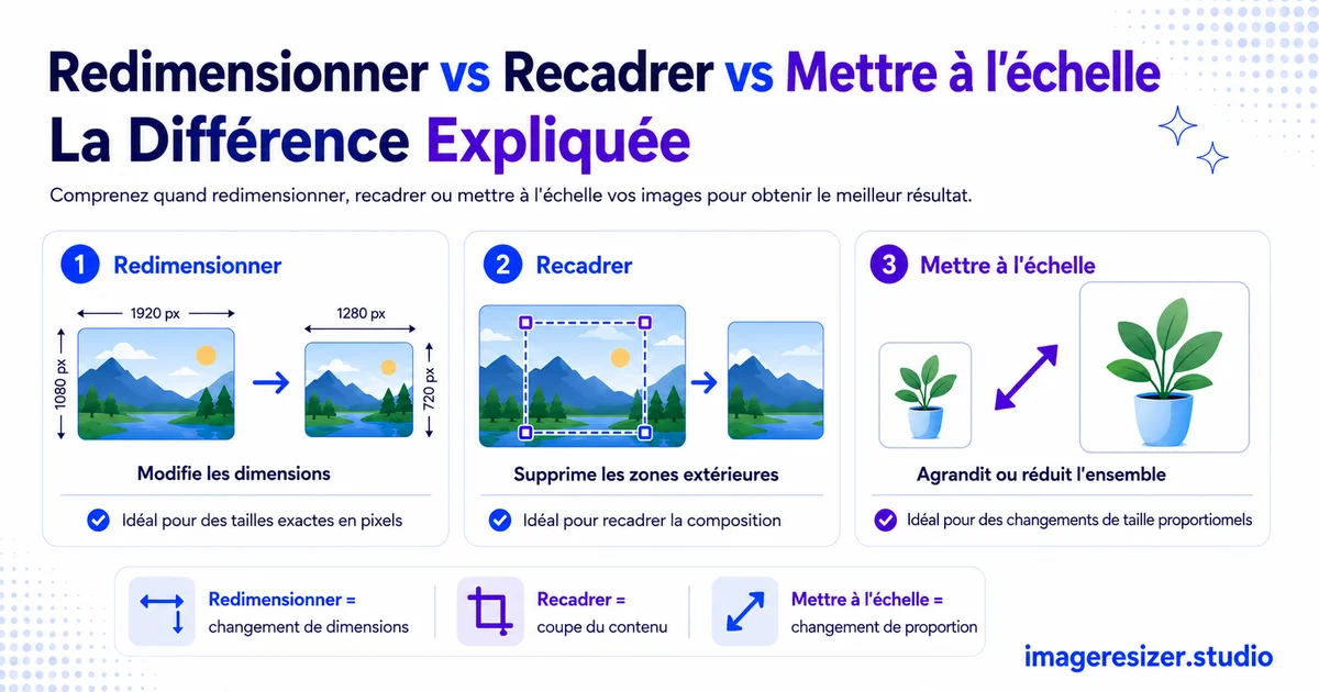 Redimensionner vs Recadrer vs Mettre à l'échelle : La Différence Expliquée