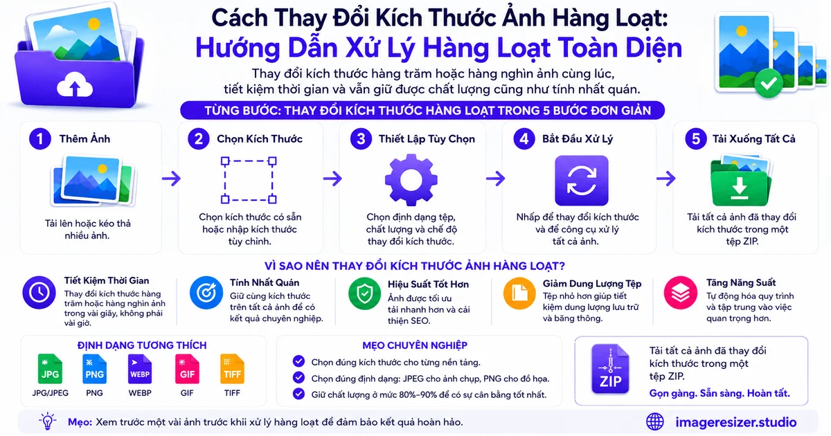 Cách Thay Đổi Kích Thước Ảnh Hàng Loạt: Hướng Dẫn Xử Lý Hàng Loạt Toàn Diện