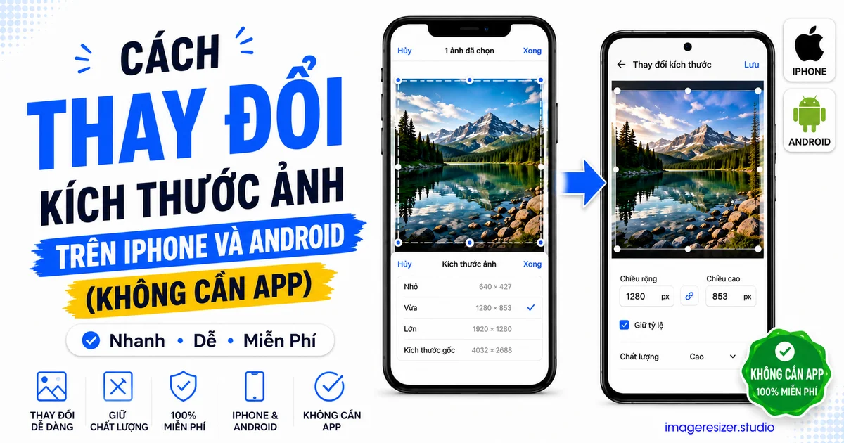 Cách Thay Đổi Kích Thước Ảnh Trên iPhone và Android (Không Cần App)